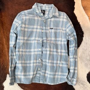 Hollister Blue and White Plaid Men's Shirt